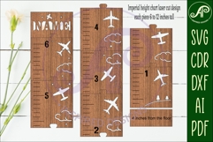 Planes personalized kids height chart in imperial Product Image 2