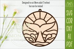 Whale Tail Suncatcher SVG | Ocean Window Hanger Laser Cut Product Image 2