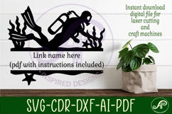 Male Scuba Diver Name Sign SVG, Diving Wall Decor Laser Product Image 2