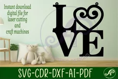 Love word with swirl heart wall art sign, SVG file. vector Product Image 2