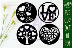 Heart Coasters, laser cut out Love heart designs d1 Product Image 2