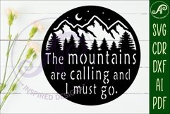 The mountains are calling wall art sign, SVG file. vector Product Image 2