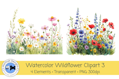 Watercolor Wildflower PNG Clipart Set 3 Product Image 3