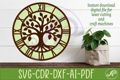 Tree of Life Wall Clock SVG for Laser Cutting Decor Product Image 2