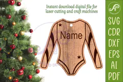 Gymnast Outfit Christmas Ornament SVG laser cut Product Image 2