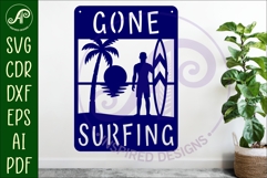 Gone Surfing wall art sign, laser cut design Product Image 2