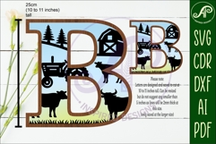 Farm Large B wall Letter 3 layer sign Product Image 2