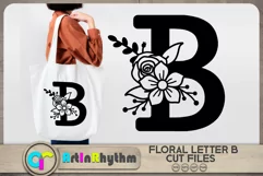 Floral letter B svg cut file / Botanical alphabet SVG Product Image 1