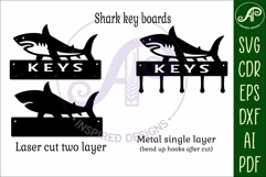 Shark Key holder Ocean designs for wood and metal Product Image 2