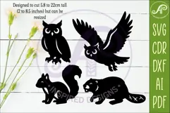 Woodland animal Silhouette animals for laser cutting 2 Product Image 2