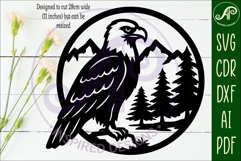 Bald eagle mountain scene wall sign svg laser cut Product Image 2