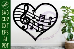 Music heart wall sign, SVG file. Product Image 2