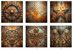 Rusty Backgrounds with Ancient Symbols Product Image 2