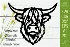 Shaggy Highland Cow SVG, Scottish Farm Animal Wall Art Product Image 2