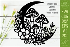 Moon Mushroom Wall Art SVG | Whimsical Woodland Decor Product Image 2