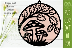 Mushroom Suncatcher SVG | Autumn Window Hanger Laser Product Image 2