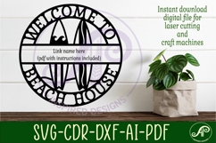 Surfboard Beach House Name Sign SVG, Personalized Coastal Product Image 2