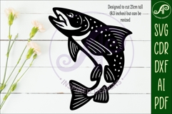 Trout fish Silhouette laser cut wall art Product Image 2