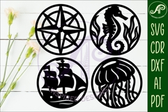Ocean, nautical Coasters, laser cut out beach designs 4 Product Image 2