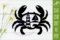 Coastal Crab Wall Art Beach House Decor Lighthouse Product Image 2