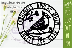 Cardinal Memorial Wall Sign SVG Cardinals Appear When Angels Product Image 2