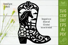 Western Horse Cowboy Boot Wall Art SVG Laser Cut Farmhouse Product Image 2