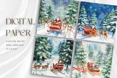 Santa Christmas Background Wallpaper Winter Snow Backdrop_11 Product Image 1