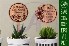 Mother's day plant stake laser engraved SVG Product Image 2