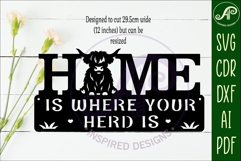 Home Is Where Your Herd Is Highland Cow wall sign Product Image 2