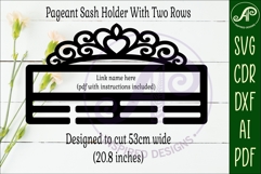 Pageant Sash Holder SVG | Crown Name Laser Cut File Product Image 2