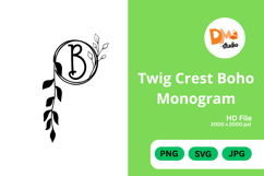 Twig Crest Boho Monogram Product Image 1