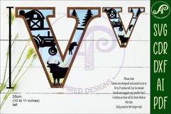 Farm Large V wall Letter 3 layer sign Product Image 2
