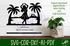 Tropical Name Sign SVG Hula Dancer Beach Luau Hawaiian Product Image 2