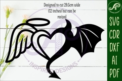 Angel and Devil Heart wall sign svg laser cut Product Image 2