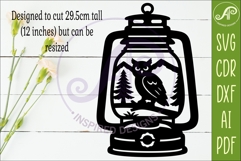 Camping Lantern Scene Owl Wall Sign Product Image 2