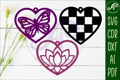 Hanging hearts wall sign, laser cut design 1 Product Image 2