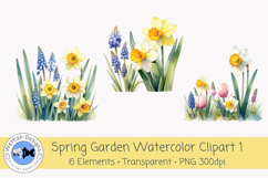 Spring Garden PNG Watercolor Clipart 1 Product Image 3