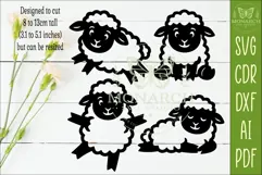 Cute Sheep Silhouettes SVG Farm Animal Laser Cut Files 1 Product Image 2