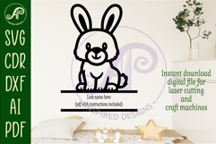Cute Woodland Bunny name sign svg laser cut file Product Image 2