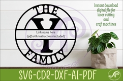 Monogram Family Letter Y Name Sign SVG Product Image 2
