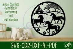 Unicorns wall art sign, SVG file. vector file Product Image 2