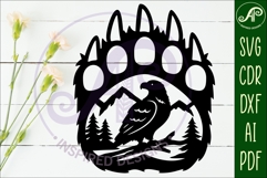 Bear paw print with Eagle wall sign Product Image 2