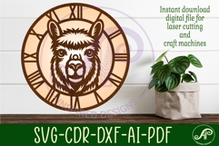 Alpaca head wall clock laser cut files Product Image 2