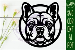 French Bulldog SVG Laser Cut File, Dog Face Wall Art Product Image 2