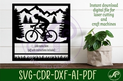 Cycling female Name sign svg laser cut template Product Image 2