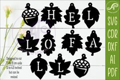 Hello Fall Garland SVG, Autumn Leaf Banner, Acorn Decor, Product Image 2