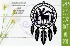 Deer Dreamcatcher Laser Cut File, Wild Animal Wall Art SVG Product Image 2