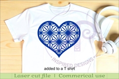 Kumiko pattern heart wall sign, SVG file. design 2 Product Image 2