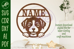 Cute puppy name wall art sign, SVG personalized sign Product Image 2