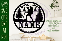 Hiker male name wall art sign, SVG file Product Image 3